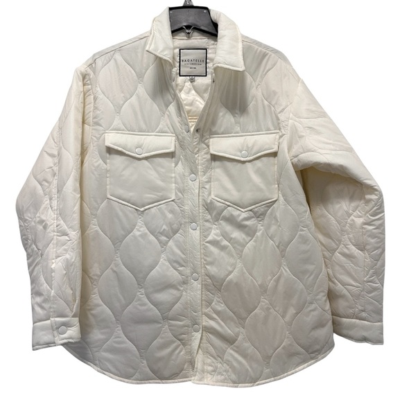 Bagatelle Cream Puffer Shirt Jacket with Quilted Design SZ M - Picture 1 of 3
